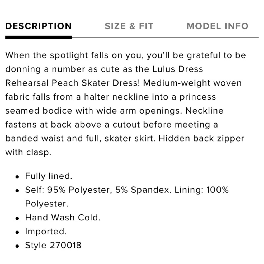 NEW Lulu’s Peach Skater Dress Medium - Picture 7 of 8